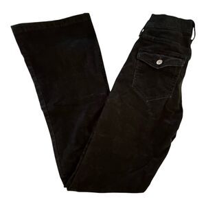 Gap ‘70s High Rise Flare Pants Black Corduroy Size 24 With 31” Inseam & Pockets